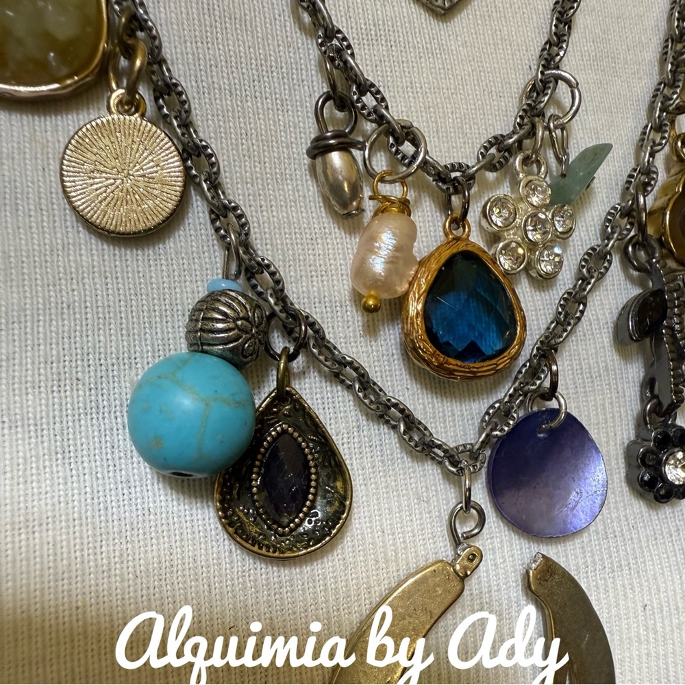 Multi charms layered turquoise necklace - Picture 8 of 11